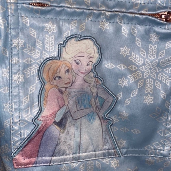 ❄️Anna & Elsa FROZEN Disney Store Girl’s Blue Rain Jacket Coat Size Girls 9/10 - Picture 4 of 9